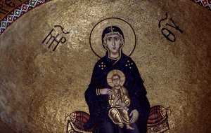 Mosaic of Virgin Mary from inside Hosios Loukas Monastery,Greece, founded in early 10th century بواسطة غير معروف غير معروف