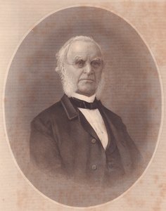 Portrait of American Methodist Bishop Joseph Holdich (1794-1893), engraving from ladies