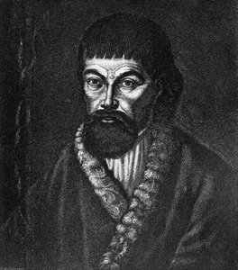 Portrait of Yemelyan Ivanovich Pugachov (ca 1742-1775), leader of major Cossack and peasant rebellion in Russia in 1773-1774, engraving after oil painting بواسطة غير معروف غير معروف