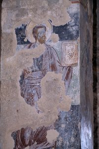 Saint, fresco in church of Agios Nikolaos, Byzantine city of Mystras (UNESCO World Heritage List بواسطة غير معروف غير معروف