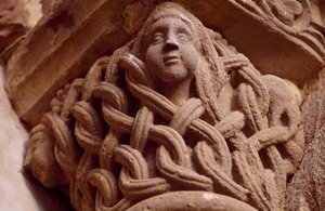 Spain, Navarre, Monastery of the Holy Savior of Leyre, Porta Speciosa, Decorated capital بواسطة غير معروف غير معروف