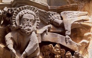 Spain, Navarre, Ujue, Church of Santa Maria, Architectural detail بواسطة غير معروف غير معروف