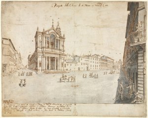 ثمانية عشر مشاهدة لروما: سانتا ماريا في فيا لاتا ، 1665. بواسطة ليفين كرويل
