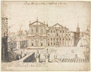 ثمانية عشر مشاهدة لروما: كنيسة سانتا ماريا في فاليسيلا ، 1665. بواسطة ليفين كرويل