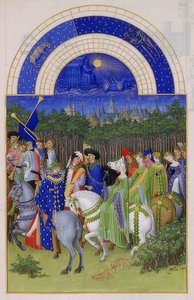 مايو (كتاب ساعات دوق بيري). 1412-16 بواسطة ليمبورغ اخوان