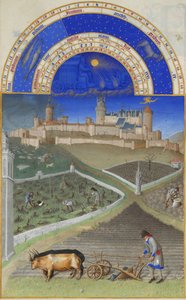 مسيرة الساعات الغنية جدا لدوق بيري ، 1412-1416. بواسطة ليمبورغ اخوان