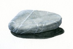 حجر (أكريليك على ورق)