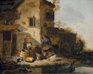 مزارع يطعم دجاجه ... بواسطة ليونيل هاميلتون رينويك