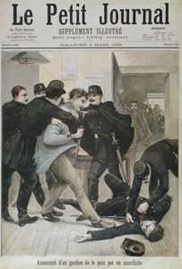 اغتيال شرطي من قبل فوضوي ، صورة توضيحية لـ "لو بيتيت جورنال" ، 3 مارس 1895