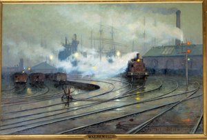 منظر لأحواض كارديف لوحة رسمها ليونيل والدن (1861-1933) 1894 صن. 1،27x1،93 م. باريس ، متحف أورسيه - منظر لأحواض كارديف. لوحة ليونيل والدن (1861-1933) بواسطة ليونيل والدن