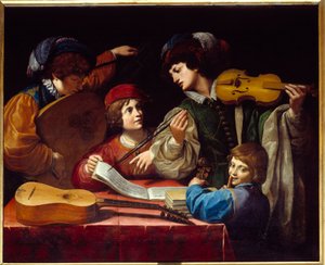 لوحة موسيقية بواسطة ليونيلو سبادا (1576-1622) 1615 تقريبًا. الشمس. 1،43x1،72 م بواسطة ليونيلو سبادا