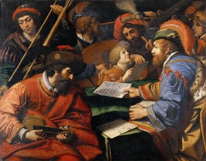 حفلة موسيقية لليونيلو سبادا (1576-1622). زيت على قماش ، حوالي ١٦١٠-١٦١٥ ، الأبعاد: ١٣٨ × ١٧٧. جاليريا بورغيزي ، روما بواسطة ليونيلو سبادا