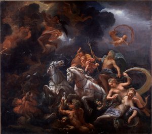 نبتون والأمفيتريت - زيت على قماش بواسطة ليفيو ميهوس