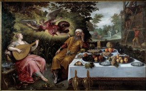 غرور الغنى أو البؤس الكئيب. لوحة لودوفيكو بوزوسيراتو (1550-1610)
