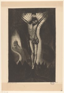 المسيح على الصليب Le Christ II (العنوان الأصلي) بواسطة لوديويجك شلفهوت (توقيع الفنان)