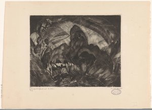 منظر التلال مع أشجار Les Arbres (العنوان الأصلي على الكائن) بواسطة لوديويجك شلفهوت (توقيع الفنان)