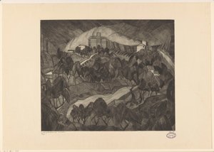 قلعة على تل Le Château I (العنوان الأصلي على الكائن) بواسطة لوديويجك شلفهوت (توقيع الفنان)