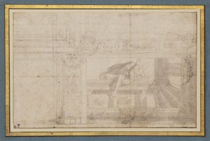Ignudo ، بعد سقف في الهواء الطلق في Sala di Ulisse ، Palazzo Poggi ، بولونيا بواسطة لودوفيكو كاراشي