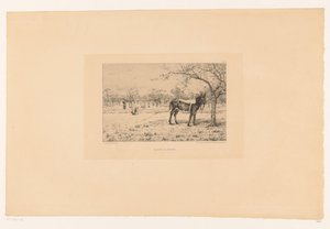 منظر طبيعي مع حمار مايتري اليبورون (العنوان على الكائن) بواسطة ليون باريلو