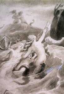حورية البحر الصغيرة ، رسم لورنز فروليتش (1820-1908) للحكاية الخيالية لهانس كريستيان أندرسن (1805-1875)