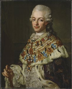 غوستاف الثالث دي سويدي - صورة لملك السويد جوستاف الثالث (1746-1792) ، رسمها باش ، لورينز ، الأصغر (1733-1805). زيت على قماش ، حوالي 1773 ، الأبعاد: 77 × 62 سم. المتحف الوطني ستوكهولم