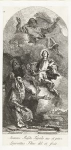 القديس يواكيم وحنة مع الله الآب والعذراء القديسة حنة ويواكيم مع مريم والله الآب بواسطة Lorenzo Baldissera Tiepolo