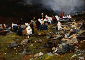 Procession in High Mountain بواسطة Lorenzo Delleani