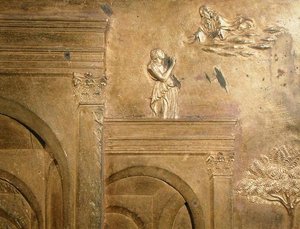 قصة يعقوب وعيسو ، تفاصيل من اللوحة الأصلية من East Doors of the Baptistery بواسطة لورينزو غيبرتي