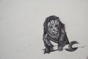 Monkey Business، 2016، (bic biro on paper) بواسطة لو جيبس