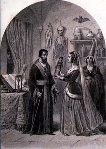 عميل يزور ساحرًا ، نقش بواسطة Philibert Langlois (fl.c 1834-9) (نقش) بواسطة لويس (بعد) ماركيل