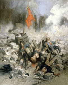 ثورة 1848: المتاريس في باريس (زيت على لوح)