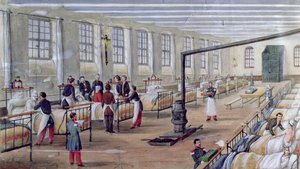المستشفى العسكري في فال دي جريس في باريس ، 1854 بواسطة لويس أمابل كرابيليت