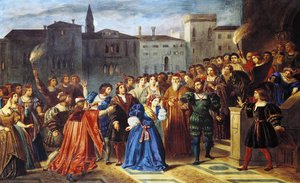 مشهد المواجهة من فيلم Lucretia Borgia للمخرج فيكتور هوغو بواسطة لويس بولانجر