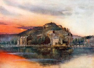 منظر عام لنامور وقلعتها (صورة حجرية ملونة)