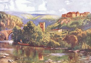 On the River Tagus ، من Hutchinson Picturesque Europe نشره Hutchinson & Son ، حوالي عام 1930 (ليثو ملون) بواسطة لويس بورليه برول