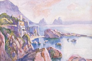 جزيرة كابري ، من Hutchinsons Picturesque Europe التي نشرتها Hutchinson & Son ، c.1930 بواسطة لويس بورليه برول
