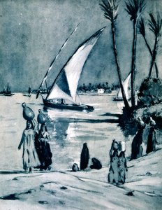 نقل المياه من النيل ، القاهرة ، مصر ، 1928 بواسطة لويس كابانيس