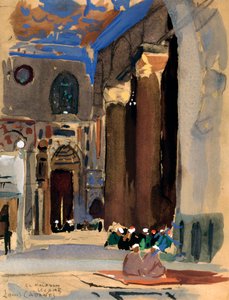 داخل مسجد السلطان قلاوون ، القاهرة ، مصر ، 1928 بواسطة لويس كابانيس