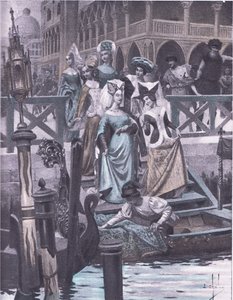 الأوز الأخضر ، رسم توضيحي من Decameron of Boccaccio نشرته Navarre Society 1930 (litho) بواسطة لويس شالون