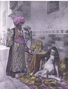 Osbech والأسرى ، رسم توضيحي من Decameron of Boccaccio نشرته Navarre Society 1930 (litho) بواسطة لويس شالون