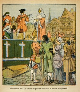 رسم إيضاحي لبومبلد لويس (1862-1927) من كتاب "ذكرى سانت هيلين" للكونت إيمانويل دي لاس قضايا (1766-1842): الإعدام العام في إنجلترا في القرن الثامن عشر ، مجموعة خاصة بواسطة تفجير لويس تشارلز