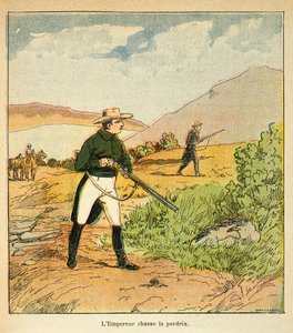 رسم إيضاحي لبومبلد لويس (1862-1927) من كتاب "ذكرى سانت هيلين" للكونت إيمانويل دي لاس (1766-1842): نابليون يصطاد بحالات لاس في سانت هيلين في أغسطس 1816 ، مجموعة خاصة بواسطة تفجير لويس تشارلز