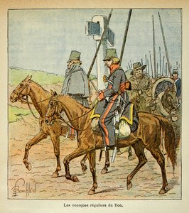 رسم إيضاحي لبومبلد لويس (1862-1927) من كتاب "ذكرى القديسة هيلين" للكونت إيمانويل دي لاس حالات (1766-1842): قوزاق الدون ، مجموعة خاصة بواسطة تفجير لويس تشارلز