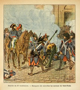 رسم إيضاحي لـ Bombled Louis (1862-1927) من كتاب "The Memorial se Sainte Helene" للكونت Emmanuel de Las Cases (1766-1842): في يوم 13 يوم الجمعة ، يصور بونابرت أقسام سانت روش بمدفع ، مجموعة خاصة بواسطة تفجير لويس تشارلز