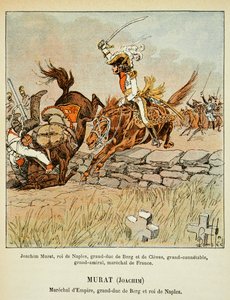 رسم توضيحي للويس بومبلد (1862-1927) من كتاب "ذكرى القديسة هيلين" بقلم الكونت إيمانويل دي لاس (1766-1842): يواكيم مراد (1767-1815) المسؤول ، مجموعة خاصة بواسطة تفجير لويس تشارلز