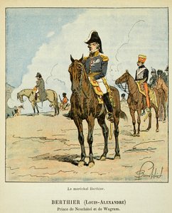 رسم توضيحي للويس بومبلد (1862-1927) من كتاب "ذكرى القديسة هيلين" للكونت إيمانويل دي لاس (1766-1842): صورة الفروسية للماريشال لويس ألكسندر برتيير (1753-1815) ، أمير نيوفشاتيل وأمير واجرام ، برايفت كوليكت بواسطة تفجير لويس تشارلز