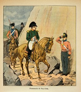 رسم إيضاحي للويس بومبلد (1862-1927) من كتاب "ذكرى القديسة هيلين" بقلم الكونت إيمانويل دي لاس (1766-1842): متنزه الإمبراطور نابليون إلى سانت هيلين ، مجموعة خاصة بواسطة تفجير لويس تشارلز