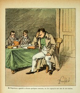 رسم توضيحي لـ Bombled Louis (1862-1927) من كتاب "The Memorial se Sainte Helene" للكونت Emmanuel de Las Cases (1766-1842): الإمبراطور نابليون يتأمل في رد فعل نصبه التذكارية ، مجموعة خاصة بواسطة تفجير لويس تشارلز