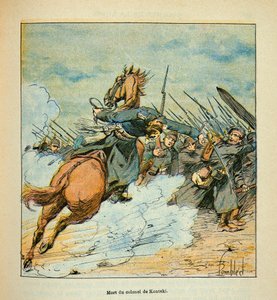 L'Armee de la Loire بقلم يوجين سيرجنت ، ديت جرينست ، رسمه لويس بومبلد (1862-1927) (الحرب الفرنسية الألمانية ؛ حملة 1870-1871): أثناء قتال بوبري في ديسمبر 1870 ، وفاة الكولونيل البروسي كونتسكي ، مجموعة خاصة بواسطة تفجير لويس تشارلز