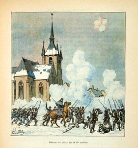 L'Armee de la Loire بواسطة Eugene Sergent ، dit Grenest ، رسمها لويس بومبلد (1862-1927) (الحرب الفرنسية الألمانية ؛ حملة 1870-1871): الدفاع عن مدينة باتاي بواسطة 75.eme الهواتف المحمولة في ديسمبر 1870 ، مجموعة خاصة بواسطة تفجير لويس تشارلز